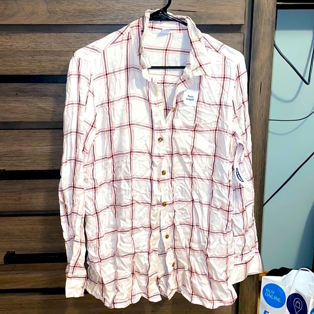 Old Navy pink plaid tunic